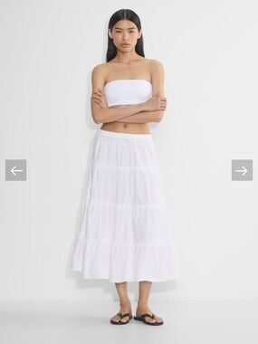 Aritzia White Tiered Maxi Skirt - NWT Size M